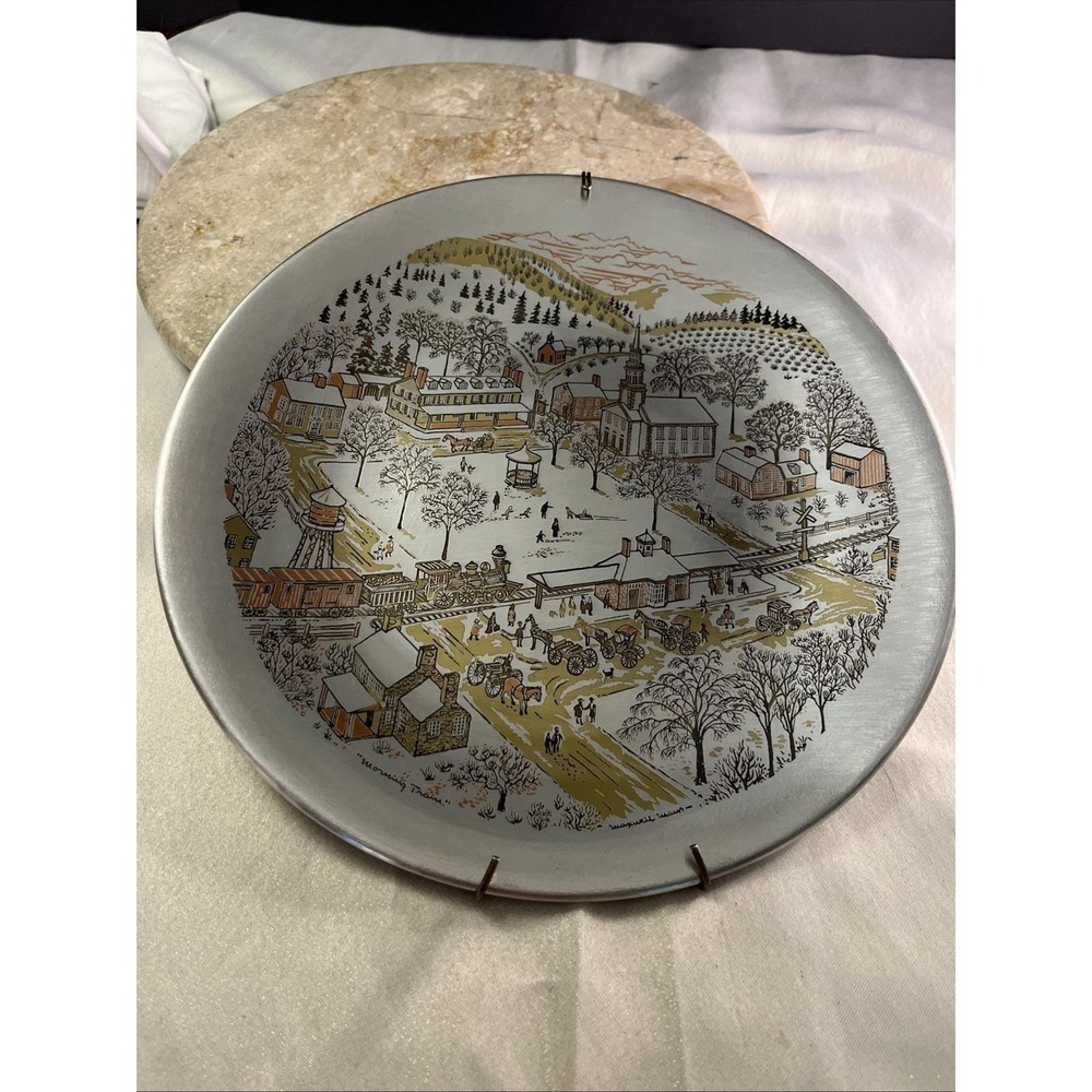 1976 Reed & Barton Damascene Christmas Morning Train Ltd Copper, Bronze, Silver